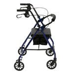 Rollator 4-wheel With Pouch & Padded Seat Blue - Drive