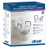 Raised Toilet Seat W- Lock & Padded Removable Arms Retail