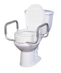 Elevated Toilet Seat W-arms For Elongated Toilets T-f