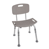 Shower Safety Bench W-back - Kd  Tool-free Assembly Grey