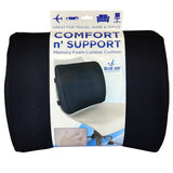 Lumbar Cushion W-straps  Black Memory Foam - Blue Jay