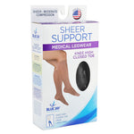 Ladies' Sheer Firm Support  Lg 20-30mmhg  Knee Highs  Black