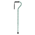 Offset Cane With Gel Grip Green Leaves